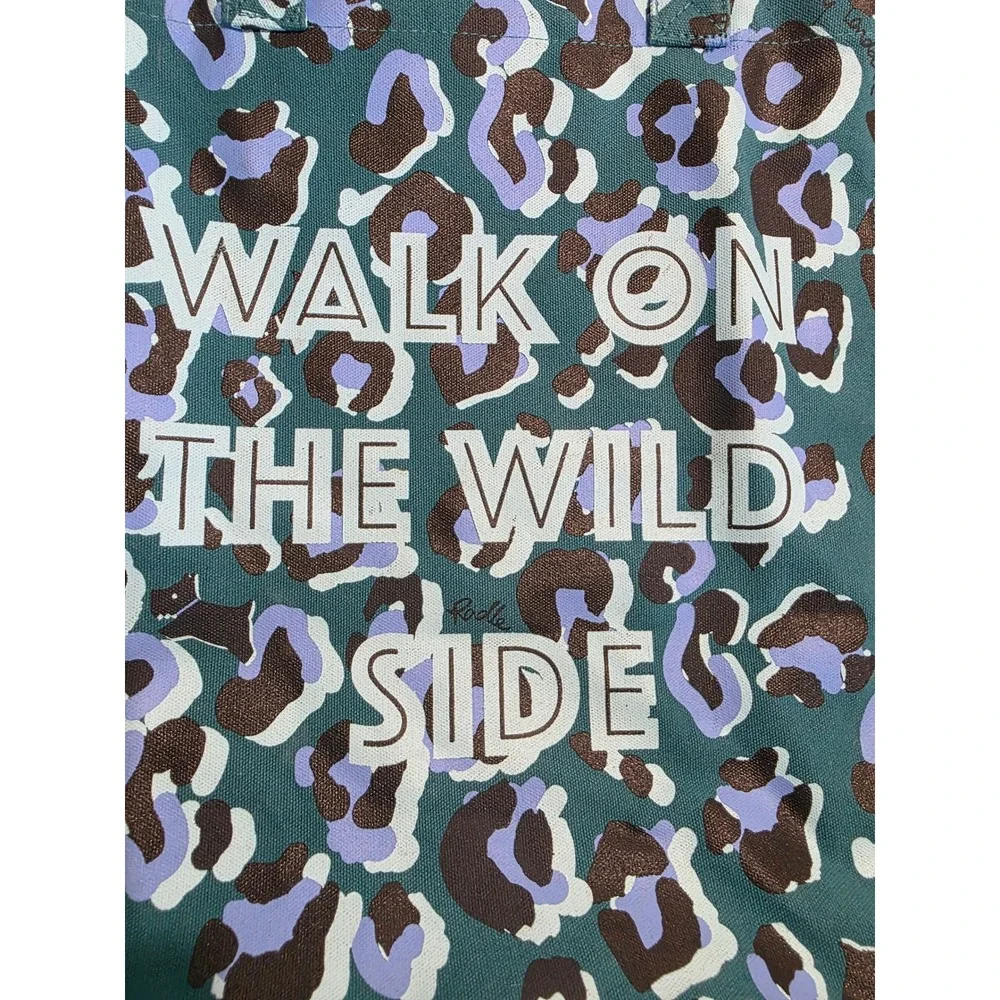 Radley London Canvas Tote Bag Teal Blue Leopard Print Walk On The Wild Side
